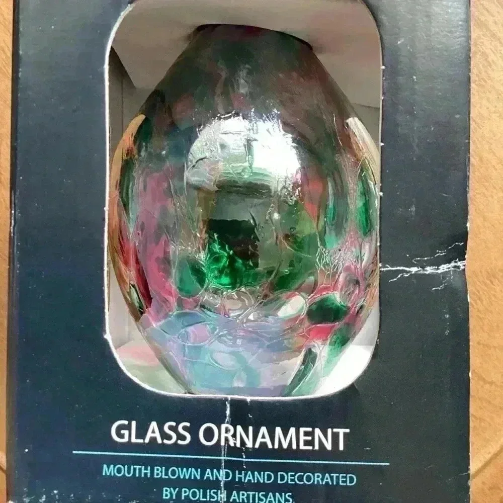 Glass ornament  Mouth Blown and Hand Decorated by Polish Artisans made in Poland